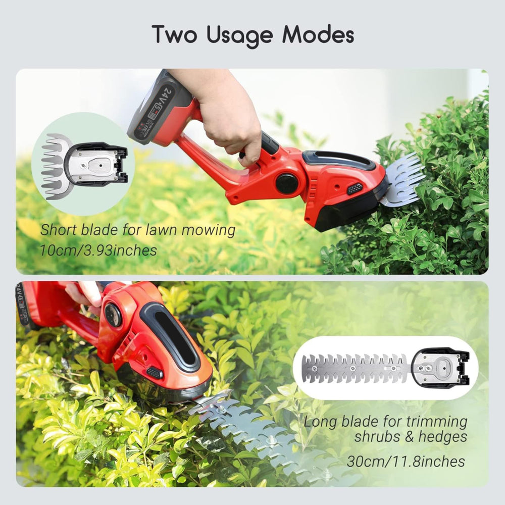 Lithium battery powered cordless pruning shears, grass trimmer, hedge trimmer - one-handed electric hedge trimmer for pruning, trimming, greening, and gardening