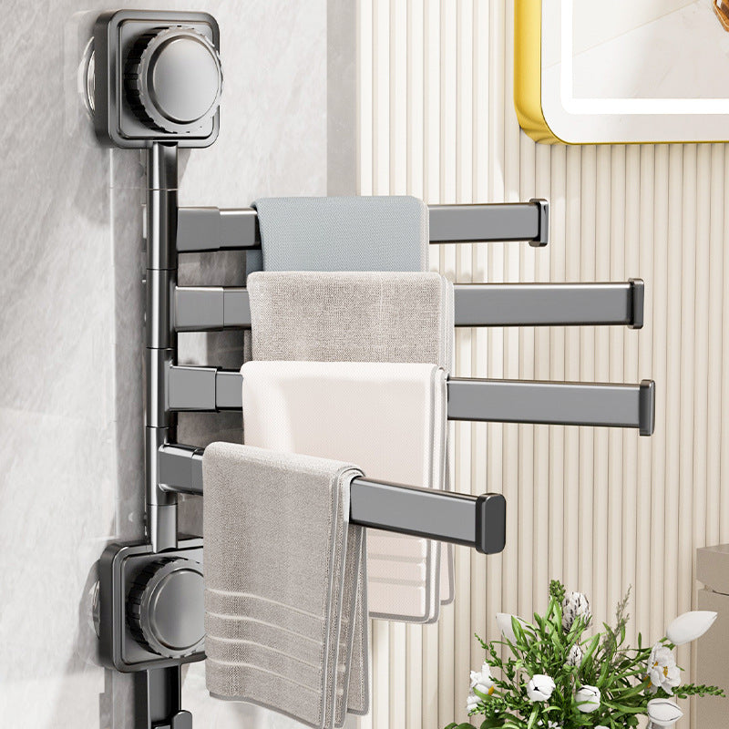Suction cup rotate towel rack punch-free multi-pole clothes drying rack bathroom bathroom bath towel bar wall-mounted storage rack