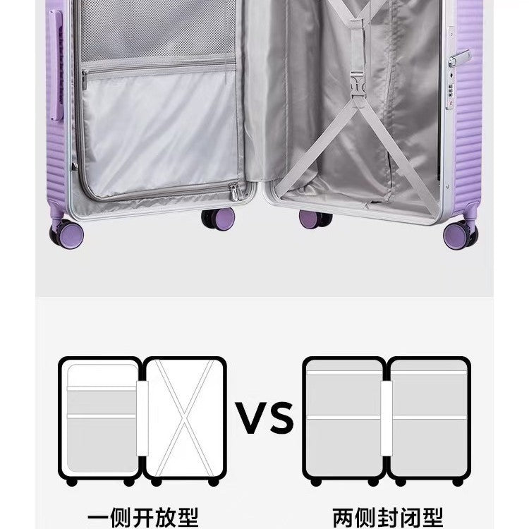 Light and wear-resistant PC material small multi-functional password box, can board 24-inch silent wheel large-capacity suitcase