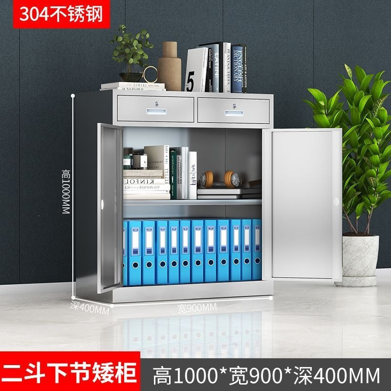 Stainless steel low cabinet office file cabinet document storage cabinet tool organizer cabinet cupboard drawer with lock filing cabinet