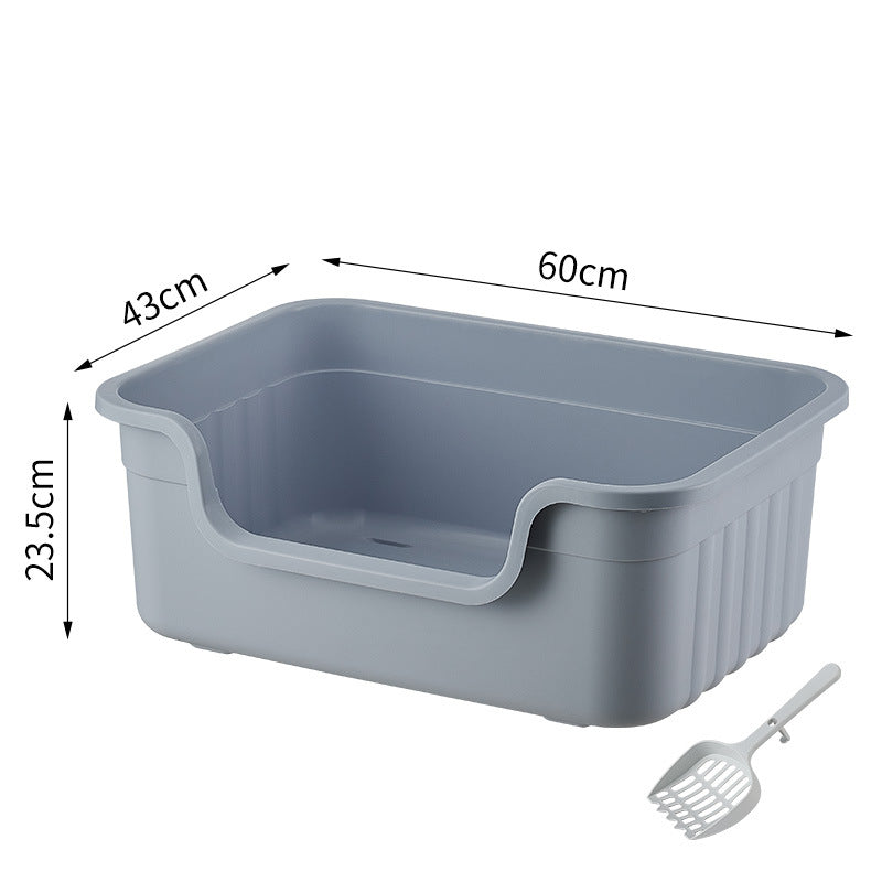 Cat litter box Large capacity anti-splash cat toilet Kitten giant cat litter box Large size plus height cleaning supplies