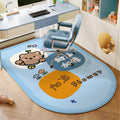 Bedroom computer chair floor mat, kids study chair rug, study desk swivel chair underfloor protector, arch-shaped foot pad