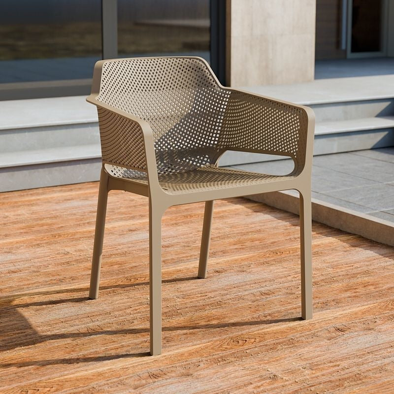 Plastic chair scandinavian dining chair for homethickenedcasual armrest courtyard outdoor backrest chair stool cut out dining table and chairs