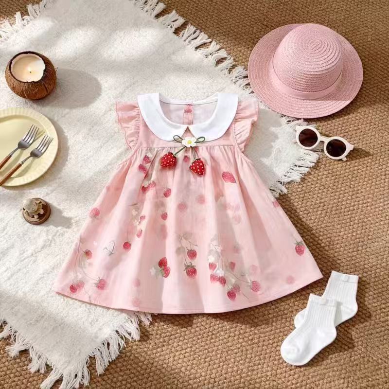 Summernew arrivalprincessgirlfloralsdresssummernew arrivalwestern stylekidsk-style vestsweetdress
