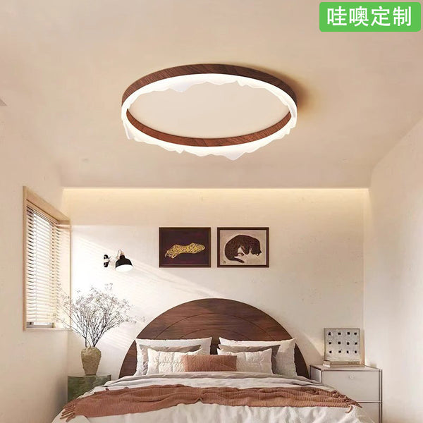 [Wow] Ceiling lamp modern simple eye protection walnut color retro creative iceberg study room lamp