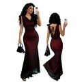 Women's summer new fashion elegant mesh cowl neck backless asymmetrical bow tie waist long dress