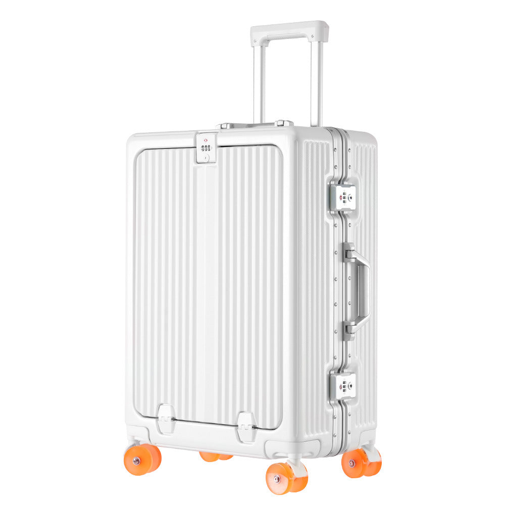 One-click front open aluminum frame 20-inch boarding case, ice skating wheel suitcase, customs lock suitcase 24-inch anti-drop trolley case