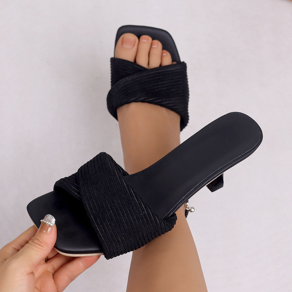 Exportplus sizetongue square toe stiletto sandals women's outwearsummernew arrivalins open toe classy cross slippers in stock