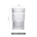 Personalizedretro sunflower glass drinking water household water cup tall style embossed breakfast cup good-looking gift