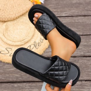 new arrivalplus sizethick sole sandals and slippers one-shaped slip-on plaidexportcasualsummeroutwear slippers wholesale