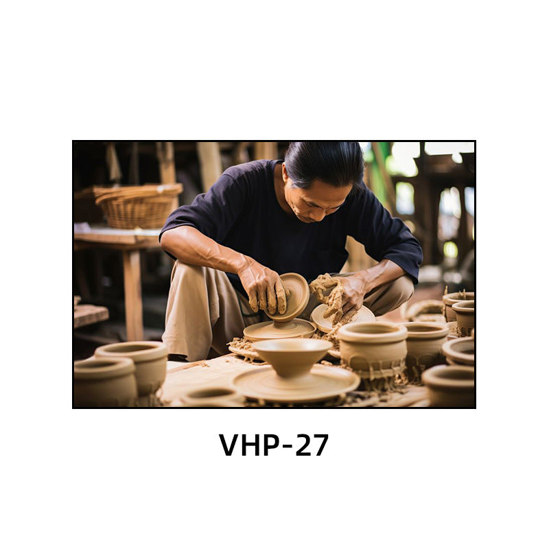 Blue and white porcelain decorative painting vase porcelain ceramic new Chinese style living room hanging painting hotel hotel restaurant box Chinese style