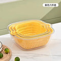 Double-layer sink drain basket six-piece set kitchen living room for home fruit washing plate casual plastic vegetable basket