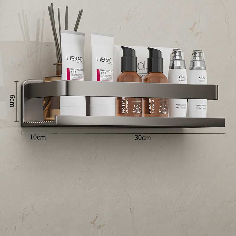 Removable and washable space aluminum bathroom rack Wall-mounted non-punching bathroom cosmetic storage rack Factory direct sales