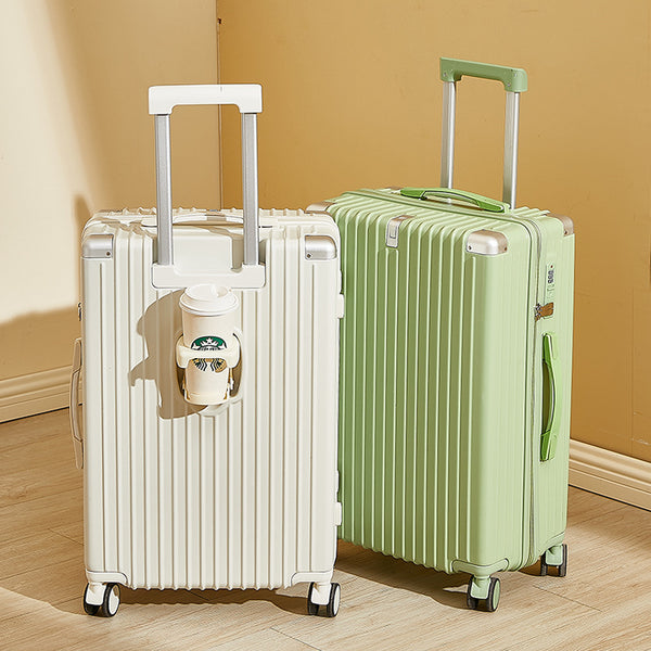High-value women's zipper suitcase 20-inch boarding suitcase Multifunctional suitcase Silent wheel cup holder Cross-border