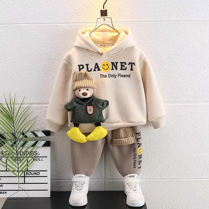 autumn/winter kids' trendy hoodie set - new korean style fashionable casual outfit for boys and girls - wholesale supply