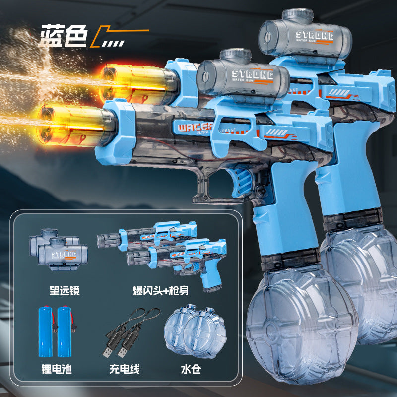 [customized] firelight little ice rat electric water gun toy large capacity high speed burst water gun children's water toy