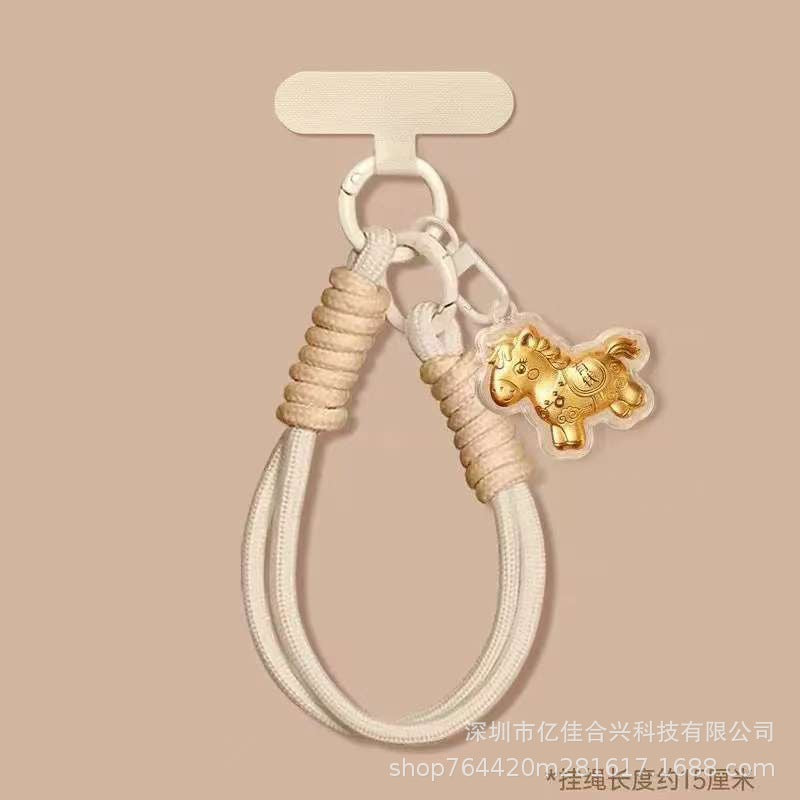 Horse year red mobile phone chain new arrival bracelet mobile phone lanyard woven strong wrist rope leather pony accessories pendant