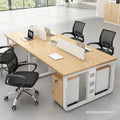 Modern minimalist office desk and chair set - double/quad workstation for employees