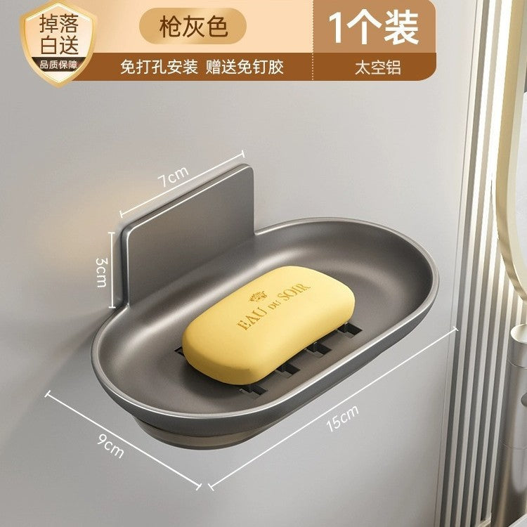 No punching Kitchen Bathroom Soap Box Soap Drain Space Household Toilet Thickened Soap Box Storage