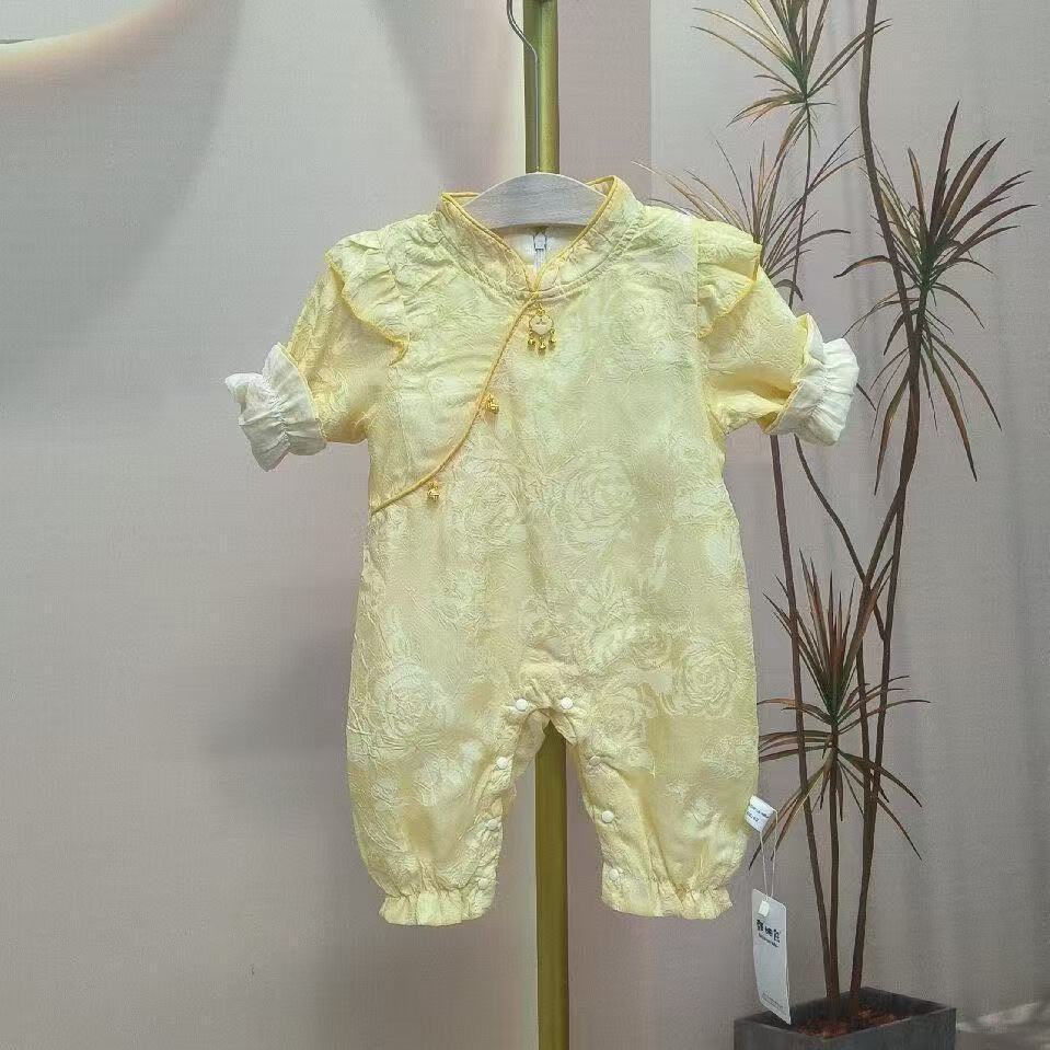 Baby's first birthday spring & fall onesie clothes newborn baby's hooded clothes for 100 days chinese style chinese style outwear clothes trendy