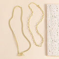Amazon cross-border layered necklace paper clip chain double layer stacked necklace geometric ot buckle clavicle chain hip hop necklace