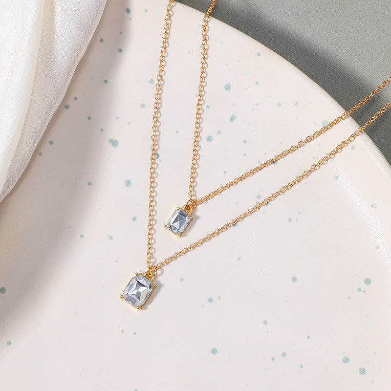 Gold-plated necklace wholesale new arrival cross-border crystal pendant multi-layer fashion celebrity street style sweater chain female factory direct sales