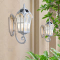 Solar powered wall light - modern waterproof outdoor lighting for villa gardens, patios, and balconies - white