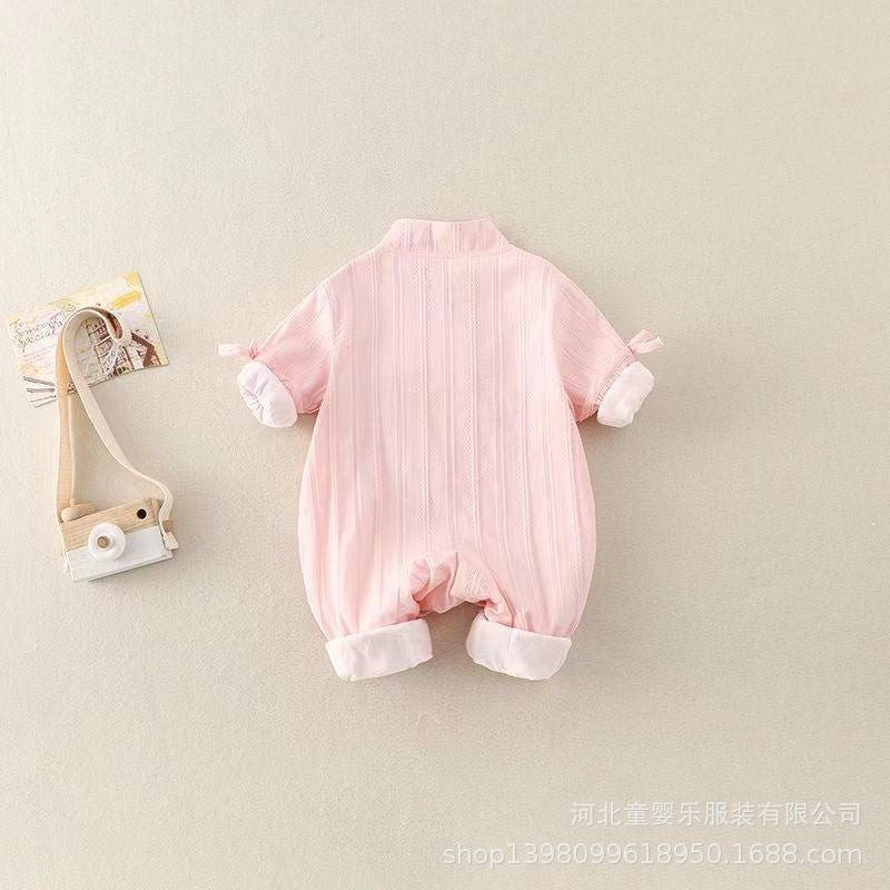 Baby clothes spring & fall chinese style 100-day one-piece baby girl full-month suit new chinoiserie ha shirt long sleeves climbing suit