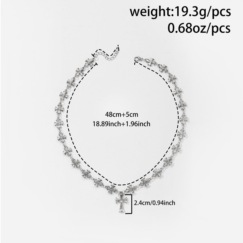 Cross necklace wholesale european and american cross-border jewelry accessories women's high-end accessible luxury niche alloy autumn and winter sweater chain