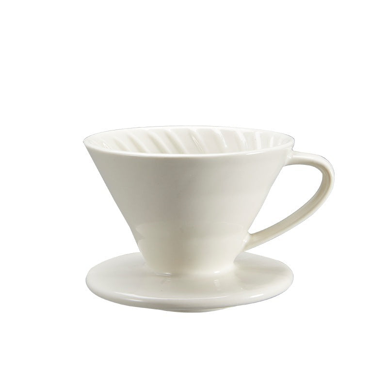 Ceramic hand-brewed coffee filter cup v60 conical fan-shaped drip filter cup filter sharing pot suit extraction