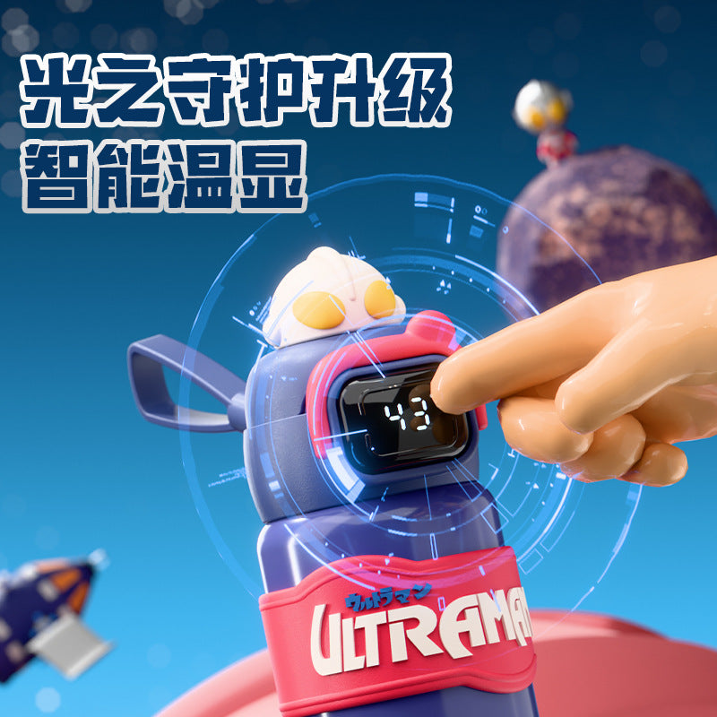 Ultraman kids' insulated water bottle - perfect for school, food-grade 316 stainless steel, elementary school students, baby straw cup