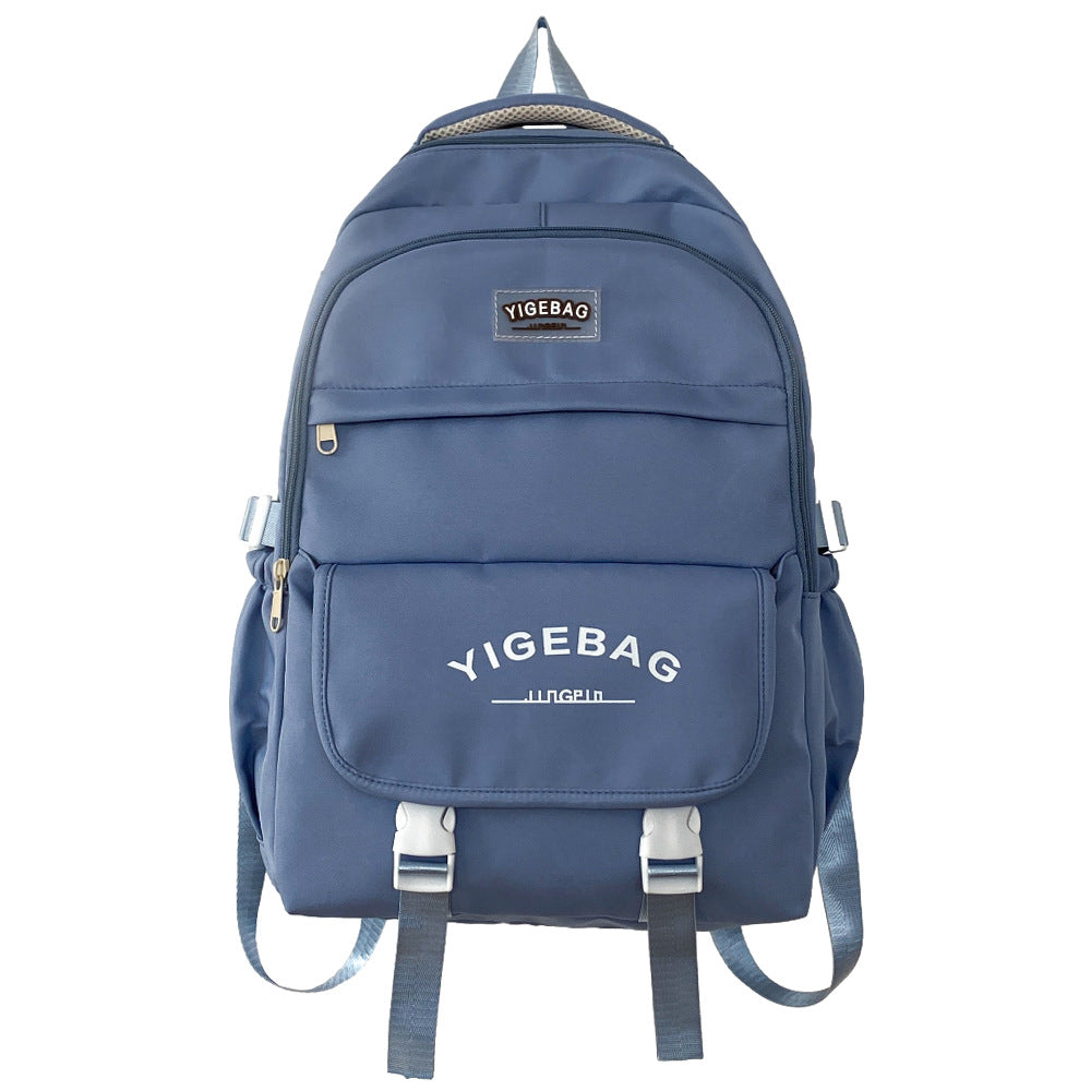 Cross-border casual backpack nylon material middle school student college student schoolbag wear-resistant large capacity can be printed logo