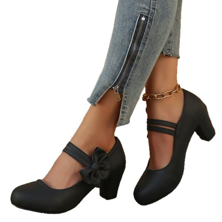 spring/summer new arrivals: plus size chunky heel women's shoes for cross-border e-commerce. sizes 35-42 available. wholesale options available. dropshipping to  and