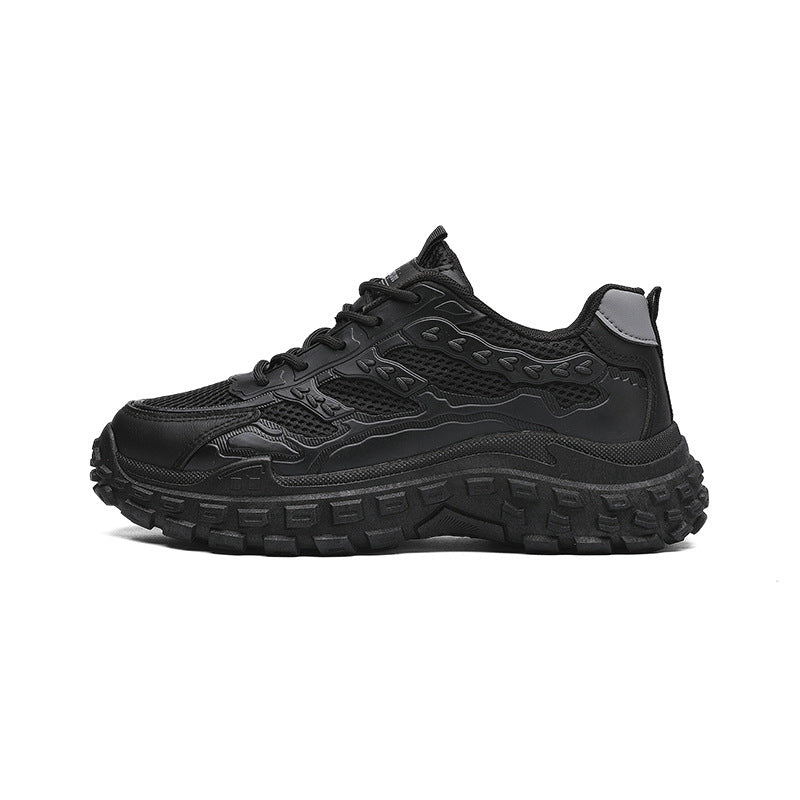 Live stream: 2025 new men's black athletic & casual shoes - waterproof, slip-resistant, durable, and suitable for work & labor protection