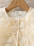 summer cross-border girls' french chic luxury rose floral design fashion two-piece skirt set