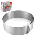 Stainless steel round mousse ring cake mold 6-12inch - adjustable collapsible edge baking tool