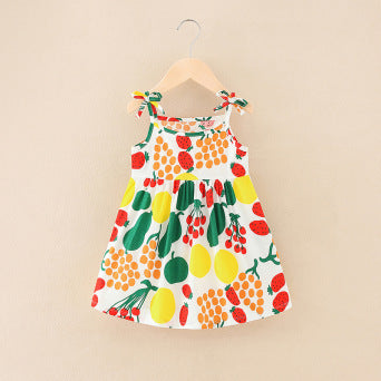 Girls' dress - kids' trendy princess sundress -  summer korean style floral dress