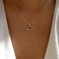 Wholesale devil's eye necklace - cross-border diamond-studded jewelry, unique high-end pendant, women's long autumn/winter sweater necklace