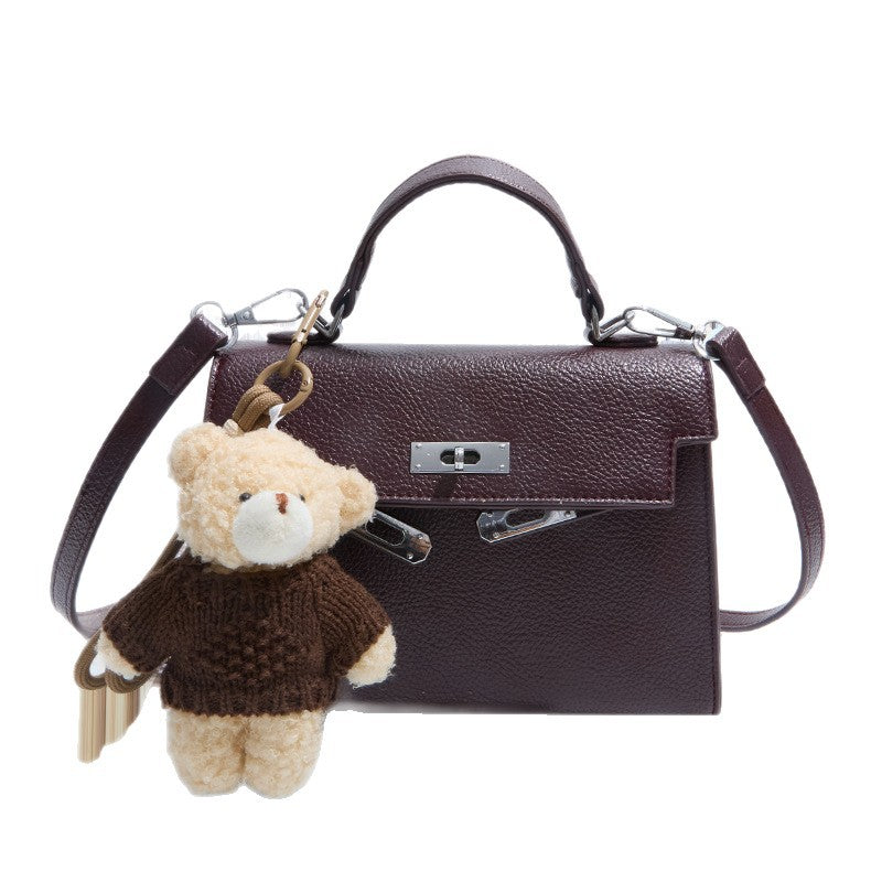 fashion small bag women's autumn and winter new travel satchel bag kelly small bag pure coloreasiest for match shoulder crossbody bag