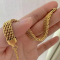 European and american chic k-gold cross titanium steel bracelet - unique design, minimalist style, 18k gold plated for women