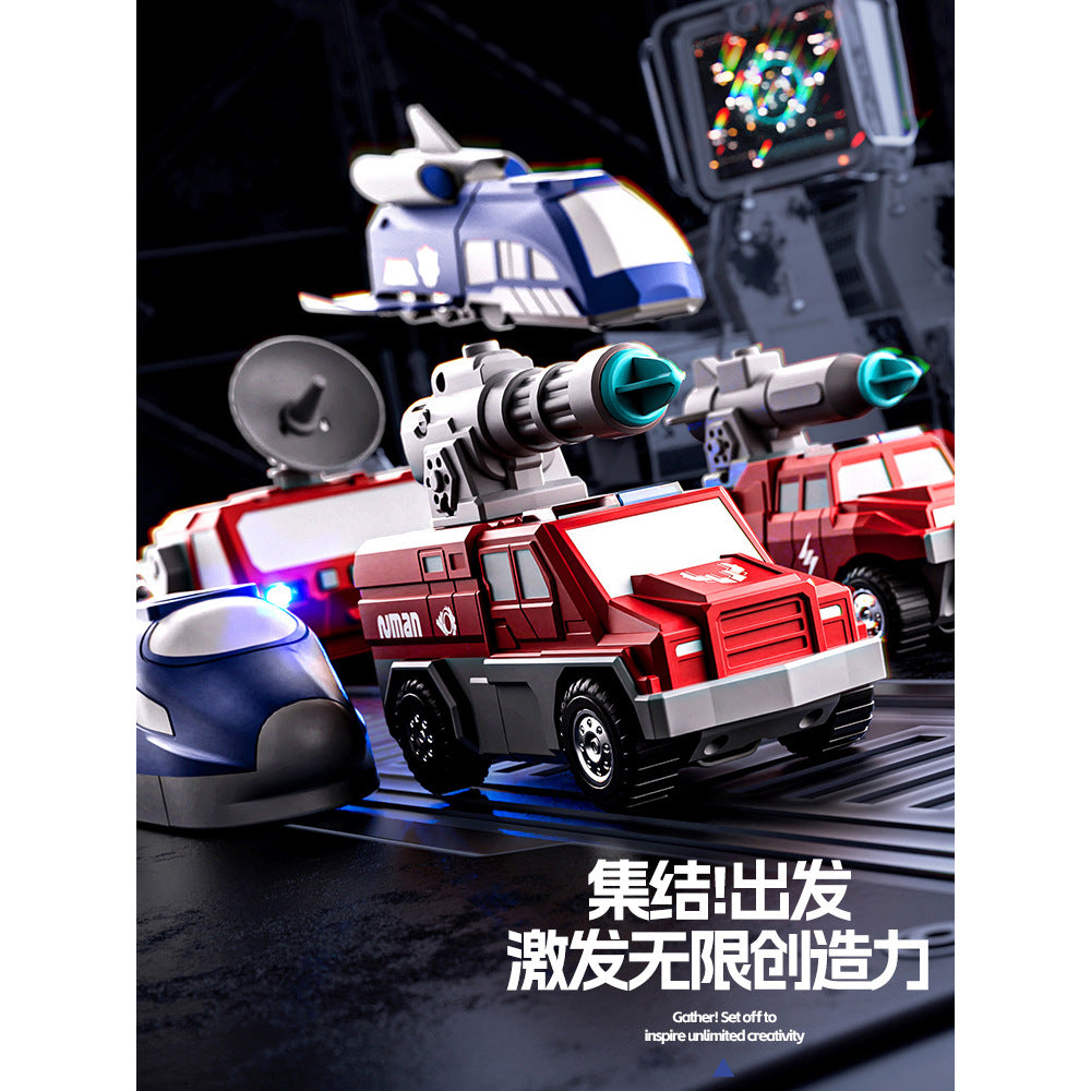 Guochao magnetic deformation robot assembly magnetic deformation autobot ejection cannon combined remote control toy gift