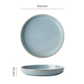 Retro kiln round disc with edge afternoon tea cake plate coffee cup and saucer restaurant bone plate snack plate for home fruit plate