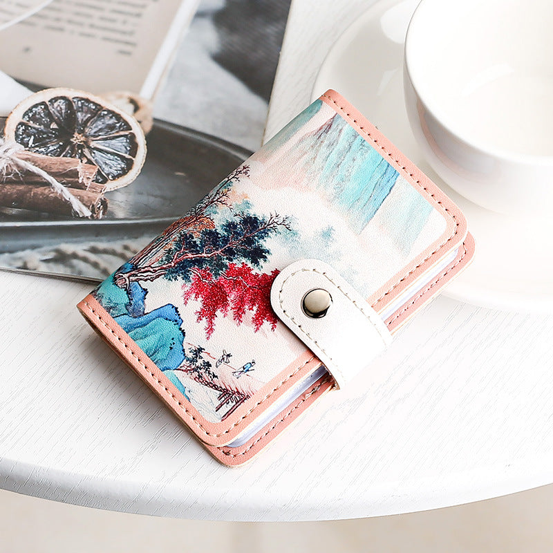 Retro anti-degaussing compact card bag large capacity multi-card position anti-theft card holder driver's license bag female credit card holder