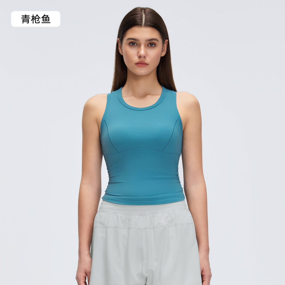 Sleeveless sports vest women's tight slimming look running training yoga clothes free to wear bra fitness clothes topsd26003