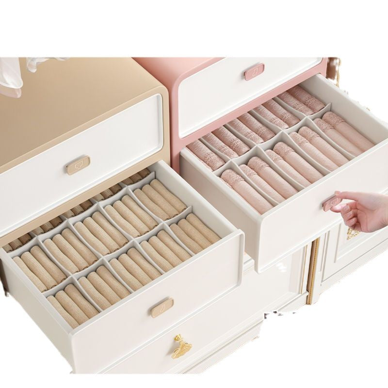 ins underwear storage box 3-in-1 household grid large capacity plastic multi-functional drawer wardrobe finishing box