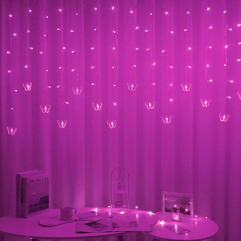 LED butterfly ice bar light interior decoration curtain light living room atmosphere flash light low pressure lights string snowflake ice bar light