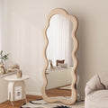 Cream style full-length mirror for home creative special-shaped wave dressing mirror retro high-end popular floor-standing fitting mirror