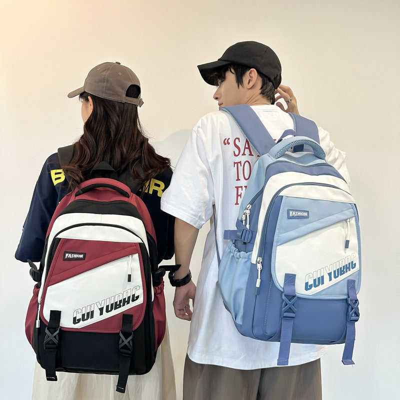 New junior high school schoolbag, college student college style casual simple backpack, fashion trend middle school backpack