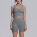 Sexy v-shaped back sports bra high waist hip lifting tight shorts suit quick-drying yoga clothes running fitness clothes