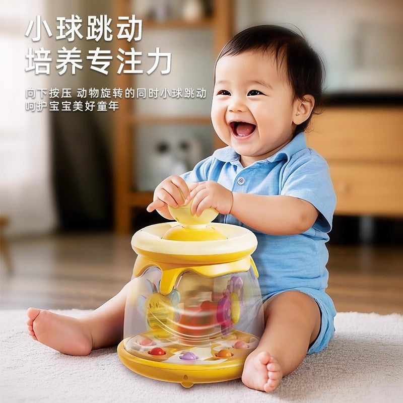 Baby toys early education 0-1 year old hand-eye coordination press-and-jump ball toddler soothing toy